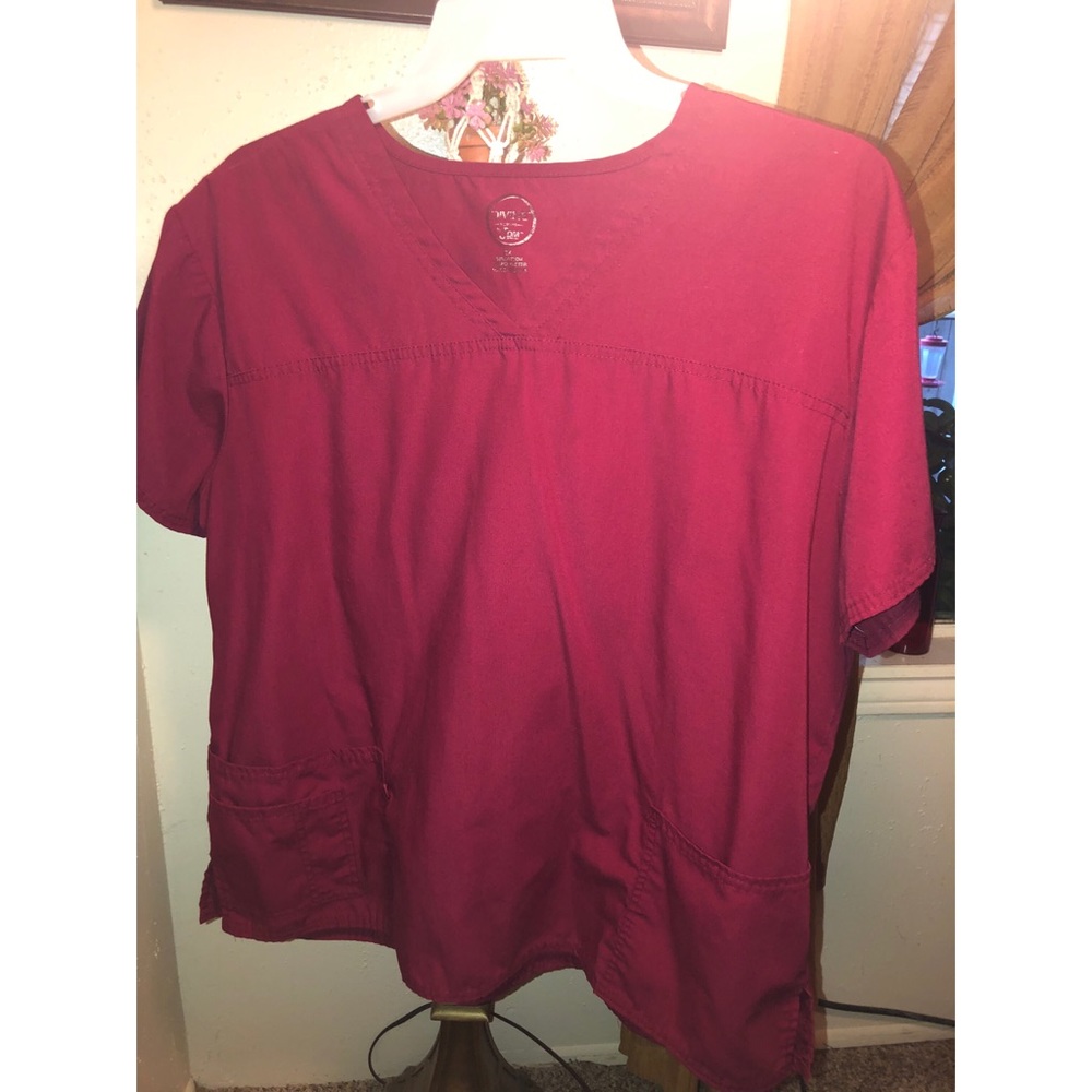 Burgundy scrub top